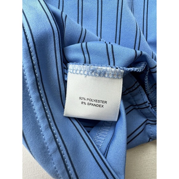 Peter Millar Tour Fit Short Sleeve Blue Black‎ Stripped Polo Men's XL *LOGO* - Picture 12 of 15